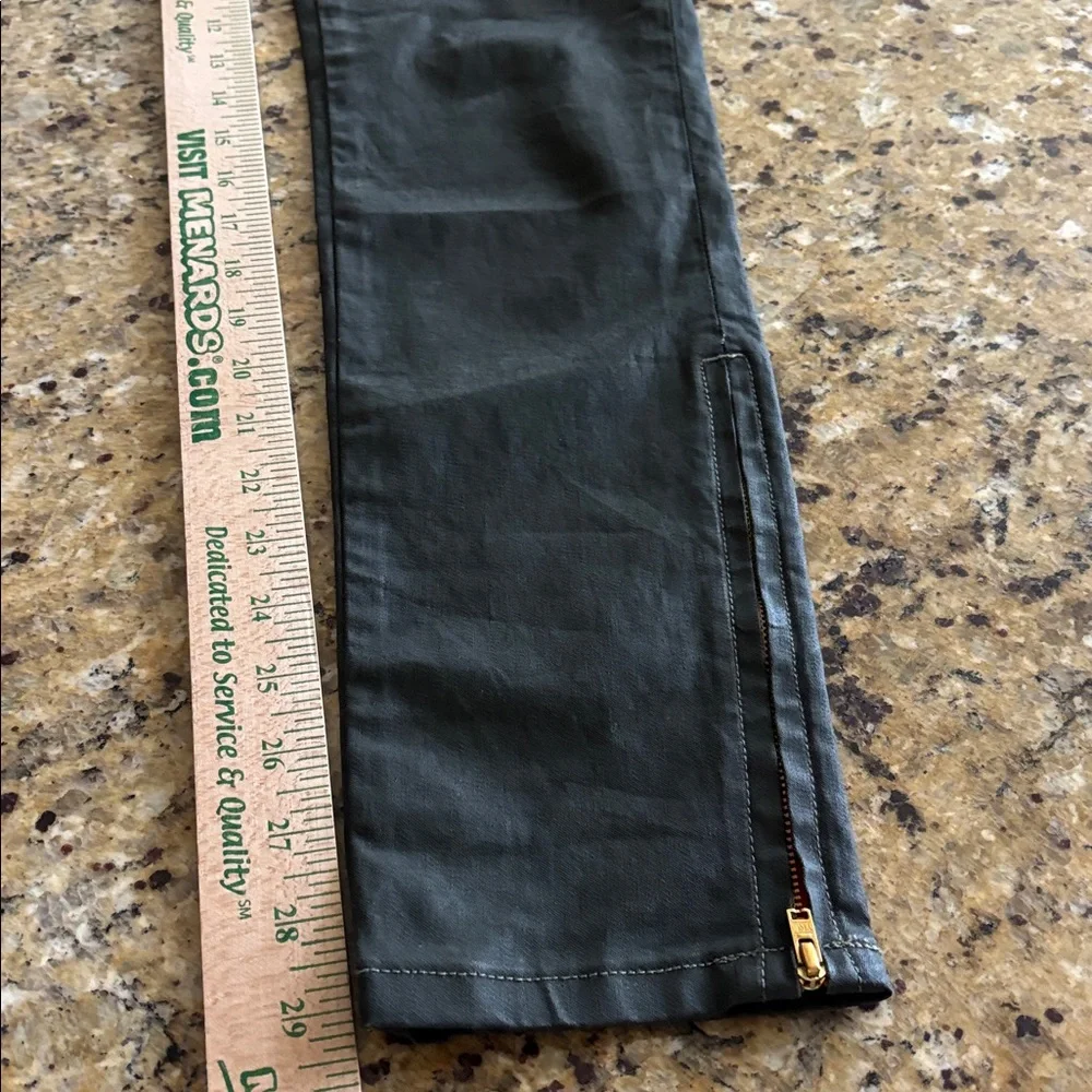 Etienne Marcel Jeans Zip Ankle Dark‎ Green Coated EM7017 Like New